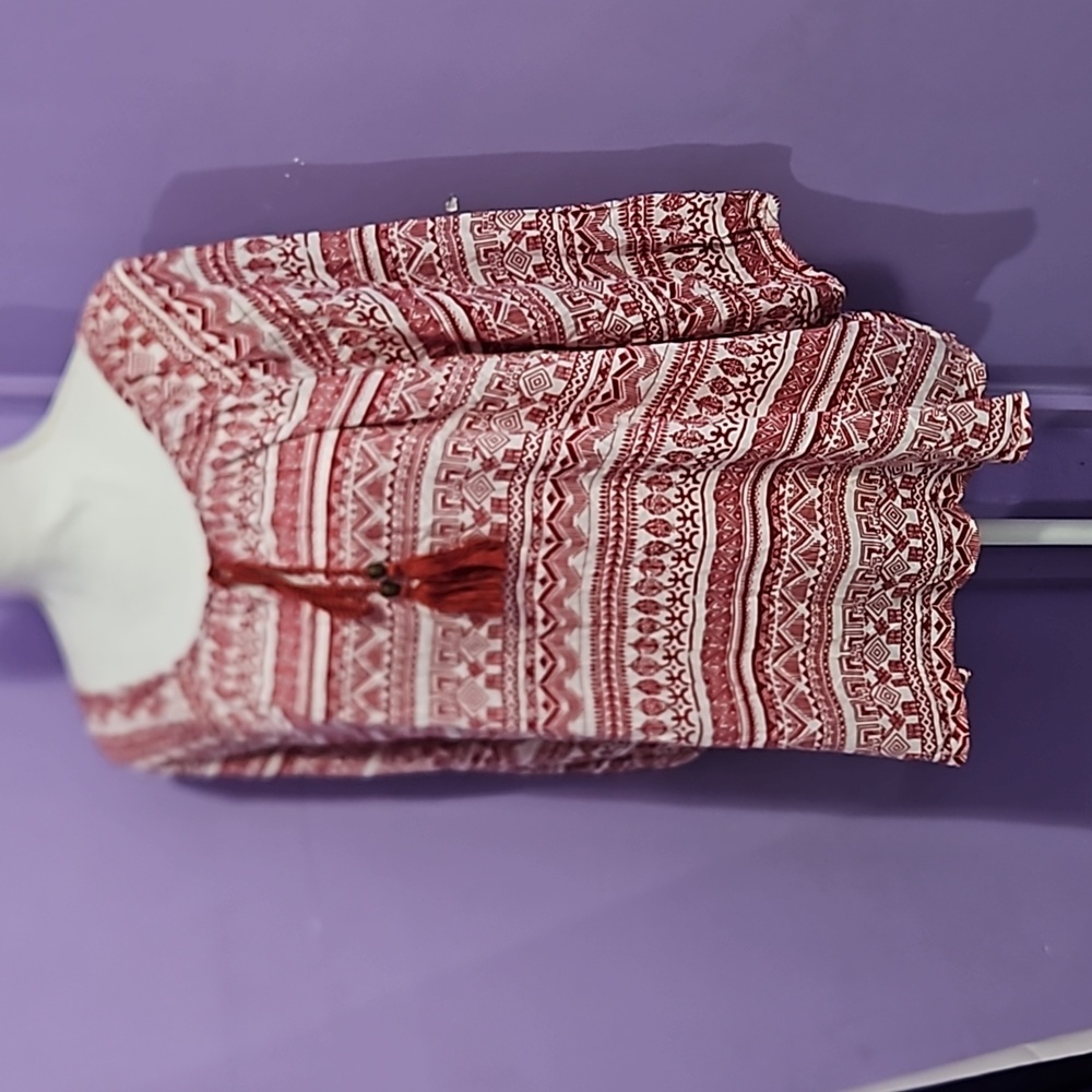 Derak Heart Plus red & white blouse size 1X